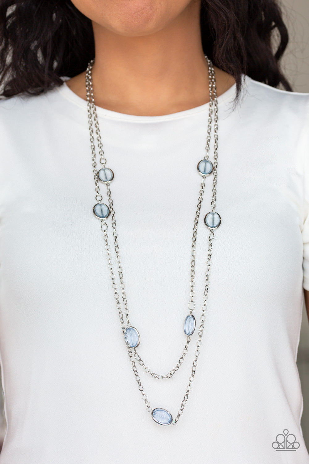 Back For More- Blue and Silver Necklace- Paparazzi Accessories