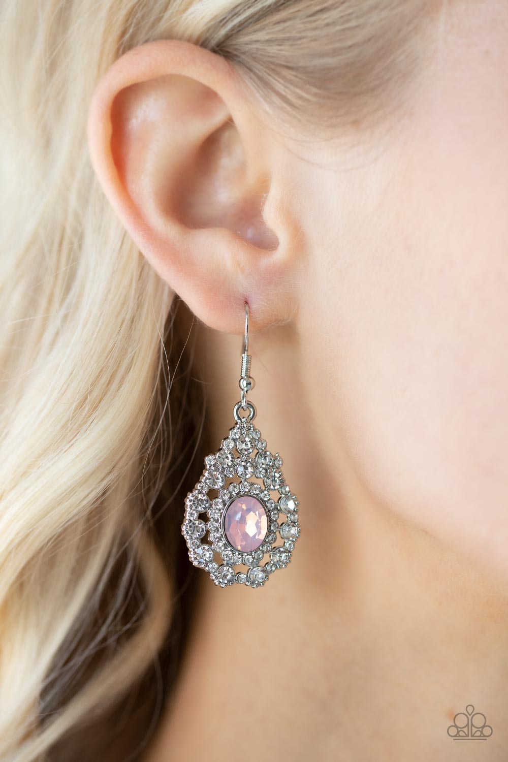 Celestial Charmer- Pink and Silver Earrings- Paparazzi Accessories