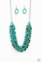 Load image into Gallery viewer, Comin In HAUTE- Blue and Silver Necklace- Paparazzi Accessories
