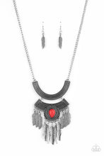 Load image into Gallery viewer, Desert Devotion- Red and Silver Necklace- Paparazzi Accessories