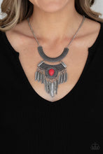 Load image into Gallery viewer, Desert Devotion- Red and Silver Necklace- Paparazzi Accessories