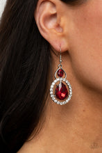 Load image into Gallery viewer, Double The Drama- Red and Silver Earrings- Paparazzi Accessories