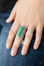 Load image into Gallery viewer, Dubai Distraction- Green and Silver Ring- Paparazzi Accessories