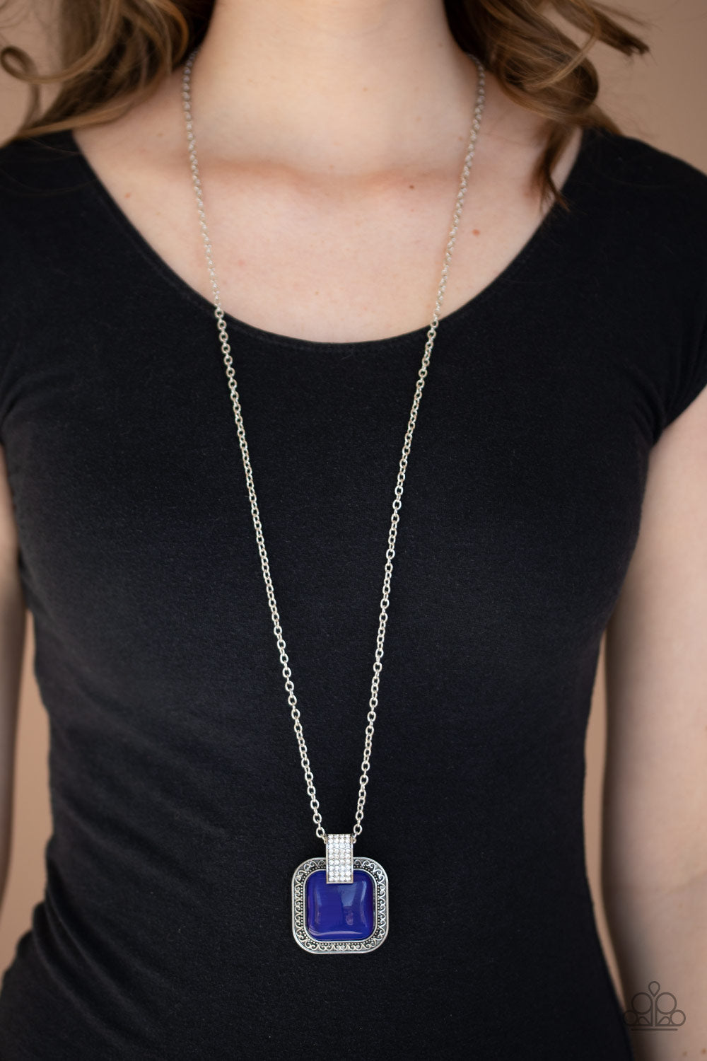 Effervescent Elegance- Blue and Silver Necklace- Paparazzi Accessories