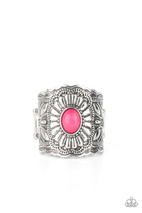 Exquisitely Ornamental- Pink and Silver Ring- Paparazzi Accessories
