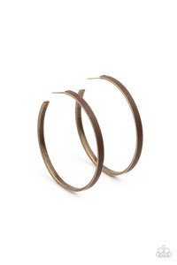 Fearless Flavor- Brown and Brass Earrings- Paparazzi Accessories