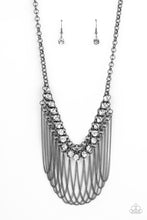 Load image into Gallery viewer, Flaunt Your Fringe- White and Gunmetal Necklace- Paparazzi Accessories