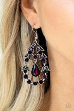 Load image into Gallery viewer, Garden Decorum- Purple and Silver Earrings- Paparazzi Accessories