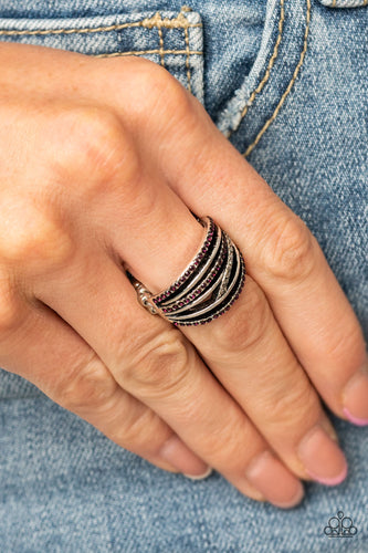 Get A Move On- Purple and Silver Ring- Paparazzi Accessories