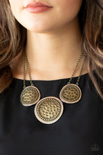 Load image into Gallery viewer, Gladiator Glam- Brass Necklace- Paparazzi Accessories