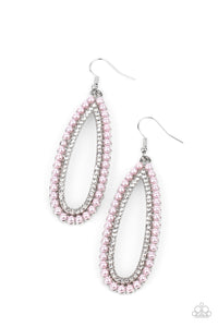 Glamorously Glowing- Pink and Silver Earrings- Paparazzi Accessories