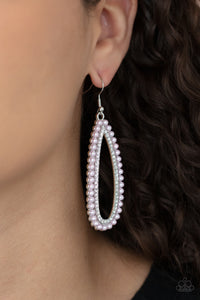 Glamorously Glowing- Pink and Silver Earrings- Paparazzi Accessories