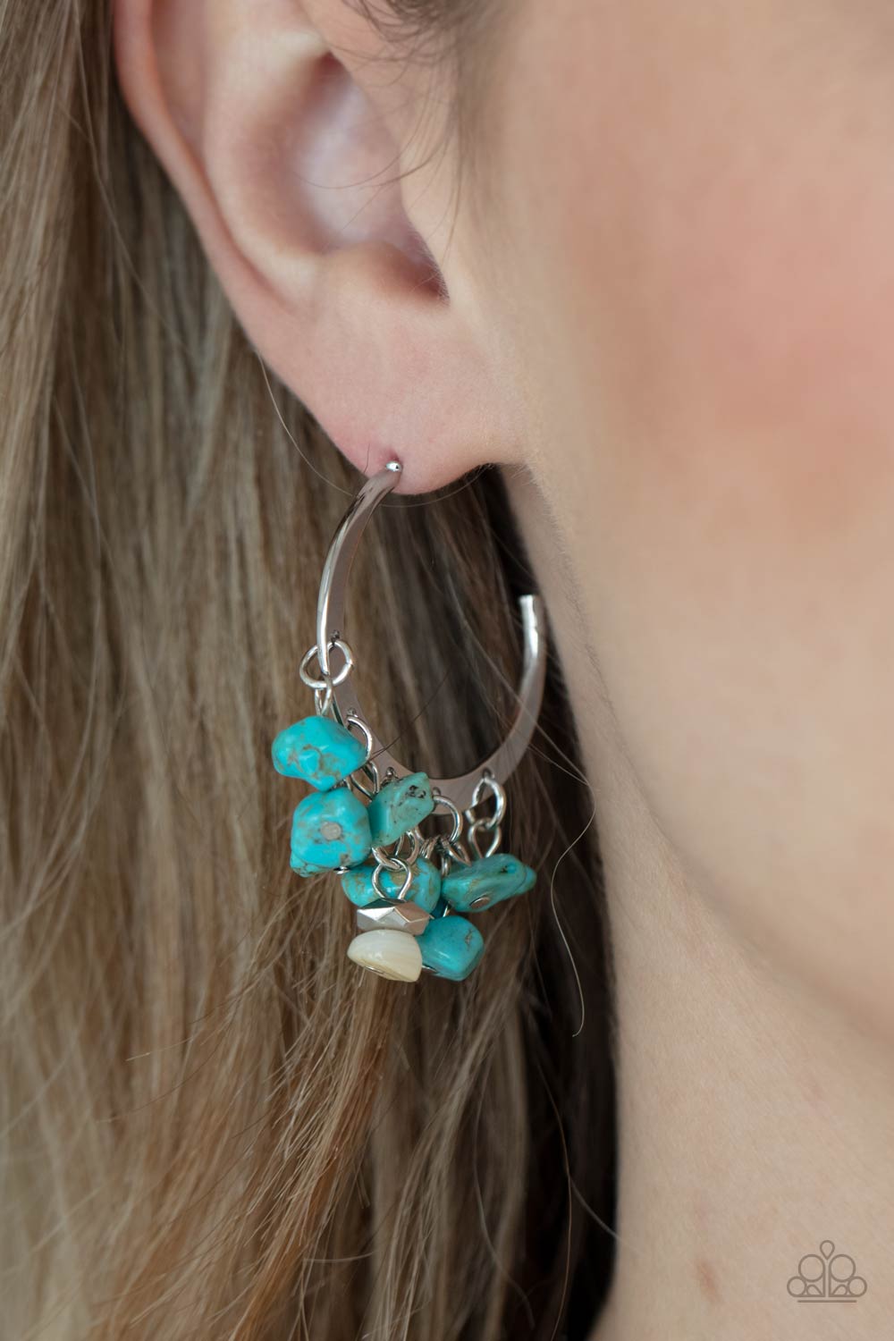 Gorgeously Grounding- Blue and Silver Earrings- Paparazzi Accessories