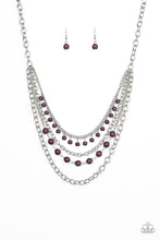 Load image into Gallery viewer, Ground Forces- Purple and Silver Necklace- Paparazzi Accessories