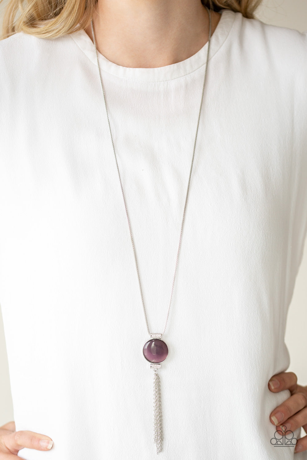 As Happy As Can BEAM- Purple and Silver Necklace- Paparazzi Accessories
