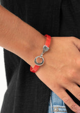 Load image into Gallery viewer, HAUTE Button Topic- Red and Silver Bracelet- Paparazzi Accessories