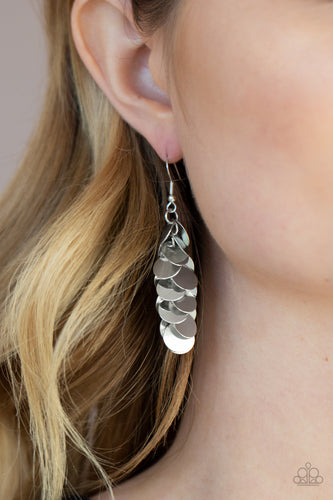 Hear Me Shimmer- Silver Earrings- Paparazzi Accessories