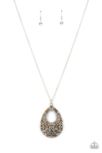 High Society Stargazing- Brown and Silver Necklace- Paparazzi Accessories