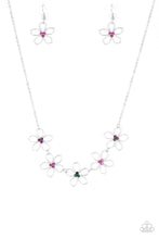 Load image into Gallery viewer, Hoppin Hibiscus- Multicolored Silver Necklace- Paparazzi Accessories