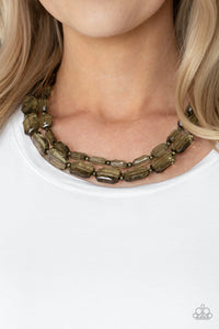 Ice Bank- Brass Necklace- Paparazzi Accessories