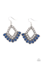 Load image into Gallery viewer, Just BEAM Happy- Blue and Silver Earrings- Paparazzi Accessories