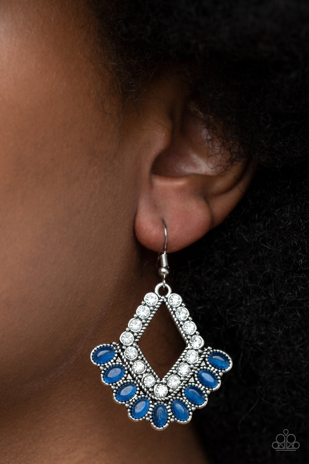 Just BEAM Happy- Blue and Silver Earrings- Paparazzi Accessories