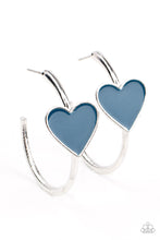 Load image into Gallery viewer, Kiss Up- Blue and Silver Earrings- Paparazzi Accessories