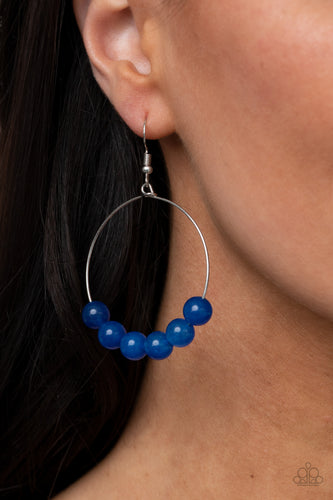 Let It Slide- Blue and Silver Earrings- Paparazzi Accessories