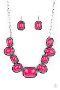 Lets Get Loud- Pink and Silver Necklace- Paparazzi Accessories