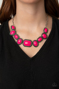Lets Get Loud- Pink and Silver Necklace- Paparazzi Accessories