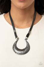 Load image into Gallery viewer, Majorly Moonstruck- Black and Gunmetal Necklace- Paparazzi Accessories