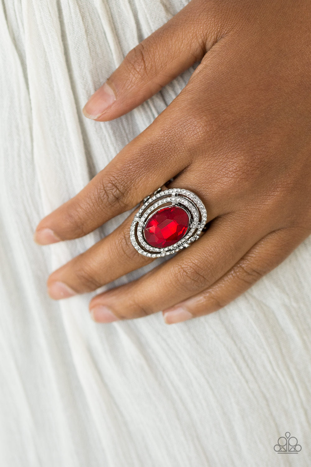 Making History- Red and Silver Ring- Paparazzi Accessories