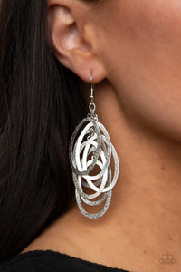 Mind OVAL Matter- Silver Earrings- Paparazzi Accessories