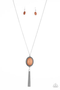 Nomadic Dramatics- Brown and Silver Necklace- Paparazzi Accessories