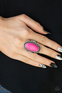 Open Range- Pink and Silver Ring- Paparazzi Accessories