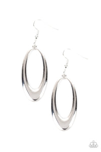 OVAL The Hill- Silver Earrings- Paparazzi Accessories