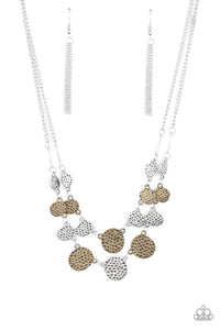 Pebble Me Pretty- Brass and Silver Necklace- Paparazzi Accessories