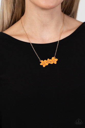 Petunia Picnic- Orange and Gold Necklace- Paparazzi Accessories