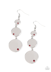 Poshly Polished- Red and Silver Earrings- Paparazzi Accessories