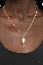Load image into Gallery viewer, Prized Key Player- White and Copper Necklace- Paparazzi Accessories