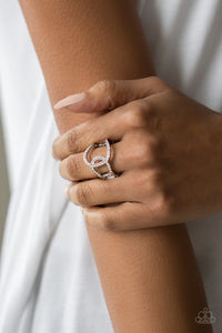 Radical Radiance- White and Silver Ring- Paparazzi Accessories