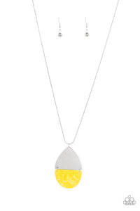 Rainbow Shores- Yellow and Silver Necklace- Paparazzi Accessories