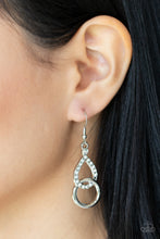 Load image into Gallery viewer, Red Carpet Couture- White and Silver Earrings- Paparazzi Accessories