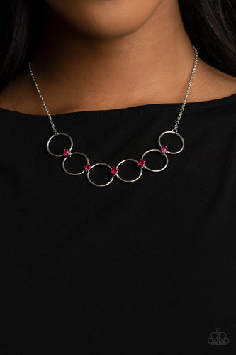 Regal Society- Pink and Silver Necklace- Paparazzi Accessories