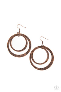 Rounded Out- Copper Earrings- Paparazzi Accessories
