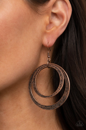 Rounded Out- Copper Earrings- Paparazzi Accessories