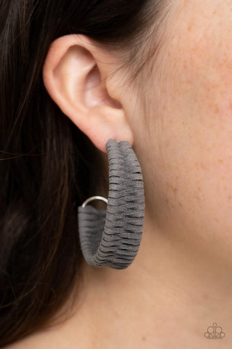 Rural Guru- Gray and Silver Earrings- Paparazzi Accessories