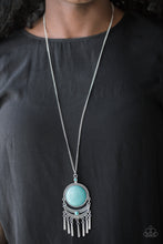 Load image into Gallery viewer, Rural Rustler- Blue and Silver Necklace- Paparazzi Accessories
