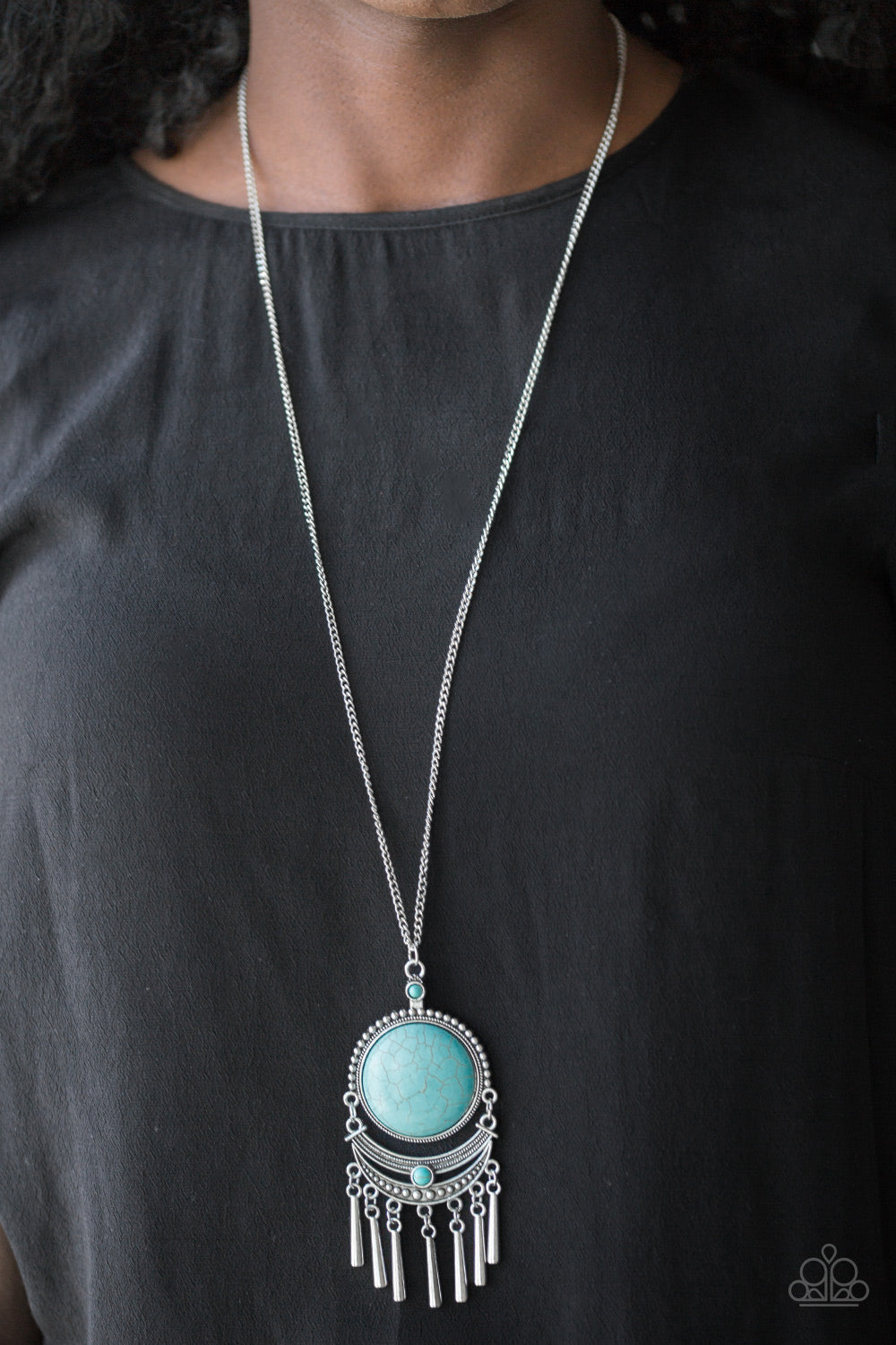 Rural Rustler- Blue and Silver Necklace- Paparazzi Accessories