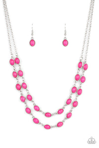 Sahara Safari- Pink and Silver Necklace- Paparazzi Accessories